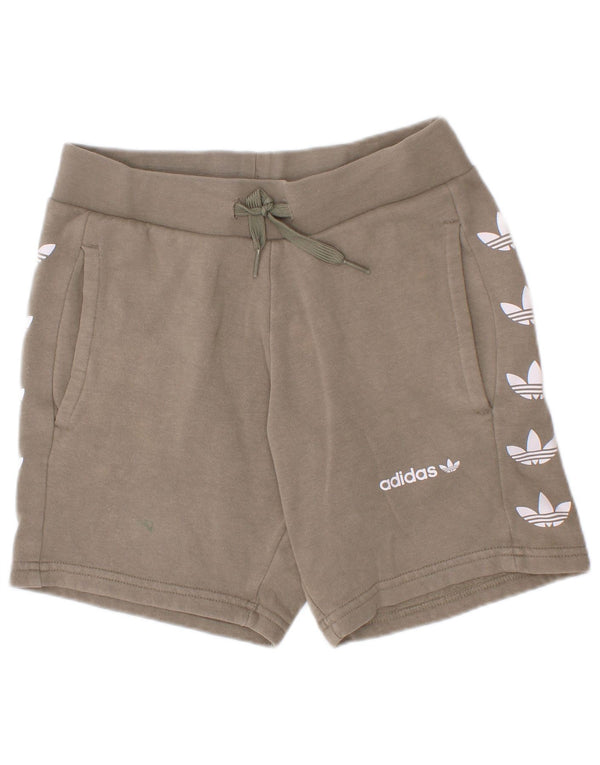 Pantaloncini sportivi grafici Adidas da ragazzo 6-7 anni in cotone kaki