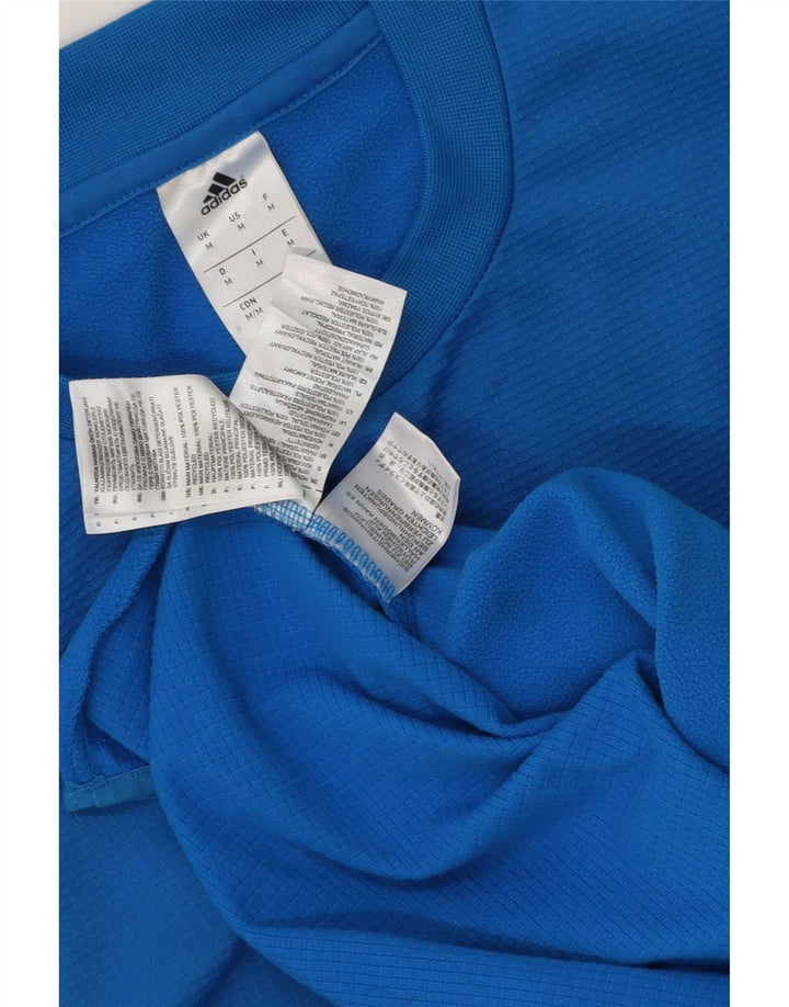 Top Adidas Climawarm da uomo a maniche lunghe in poliestere blu medio