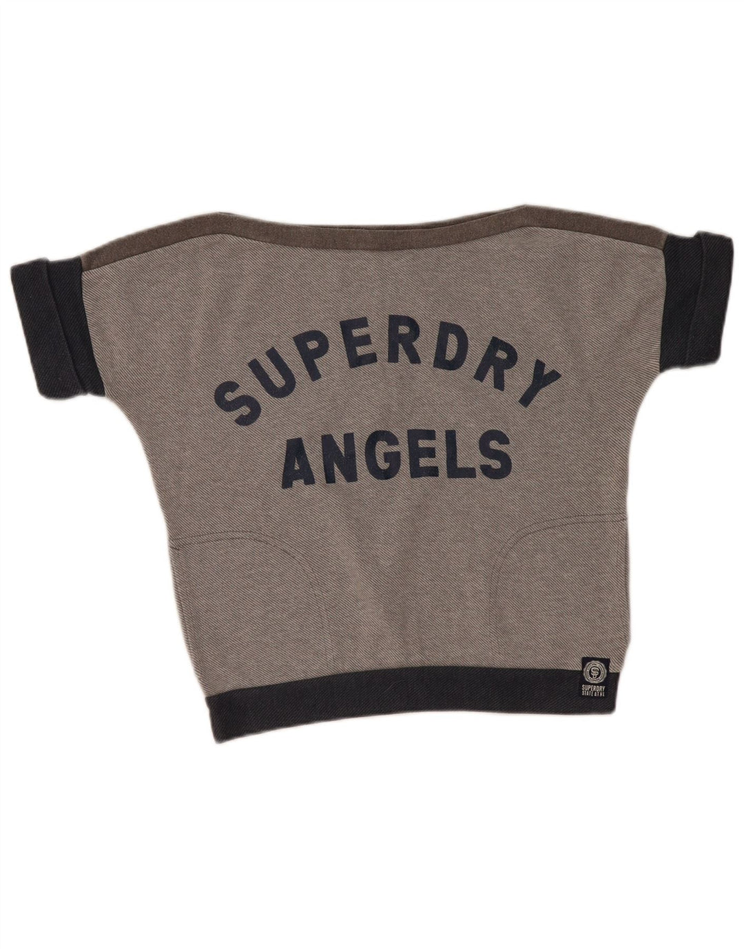 Felpa grafica oversize da donna SUPERDRY UK 10 piccola grigia