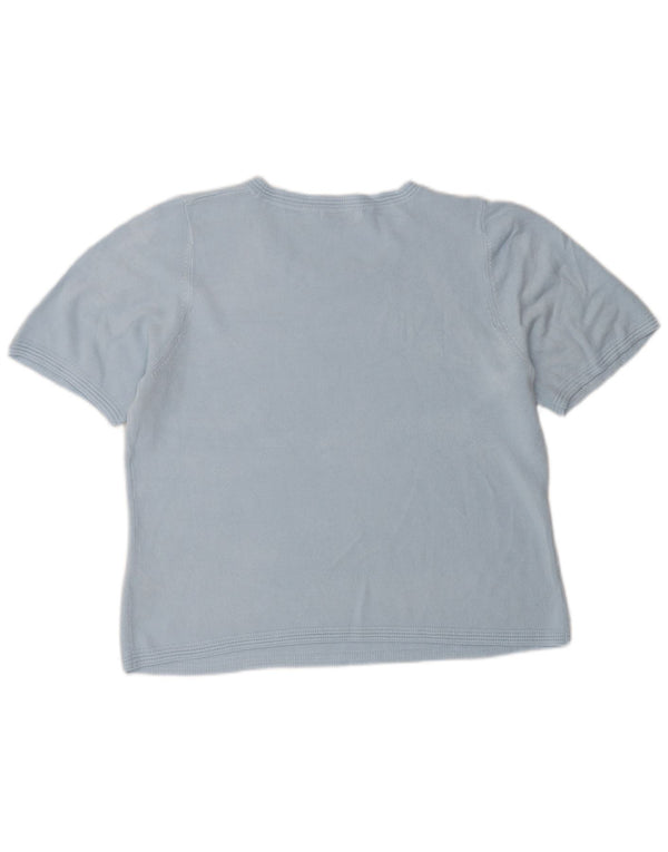 Top camicetta da donna Marks & Spencer UK 16 grande acrilico blu