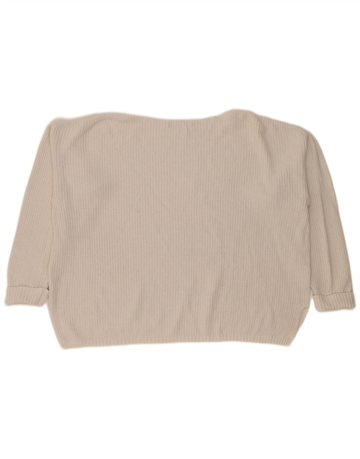 Maglione maglione girocollo oversize da donna Marks & Spencer UK 18 XL Bianco