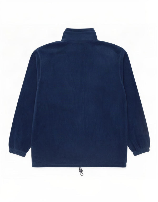 Maglione in pile da uomo Asics con zip e collo XL in poliestere blu navy