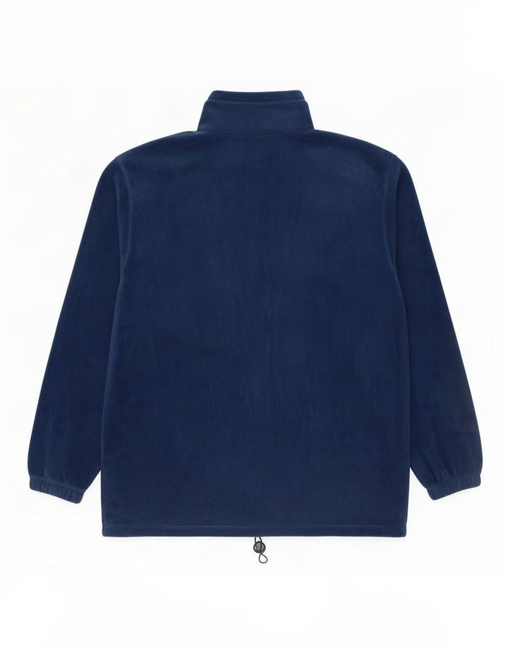 Maglione in pile da uomo Asics con zip e collo XL in poliestere blu navy