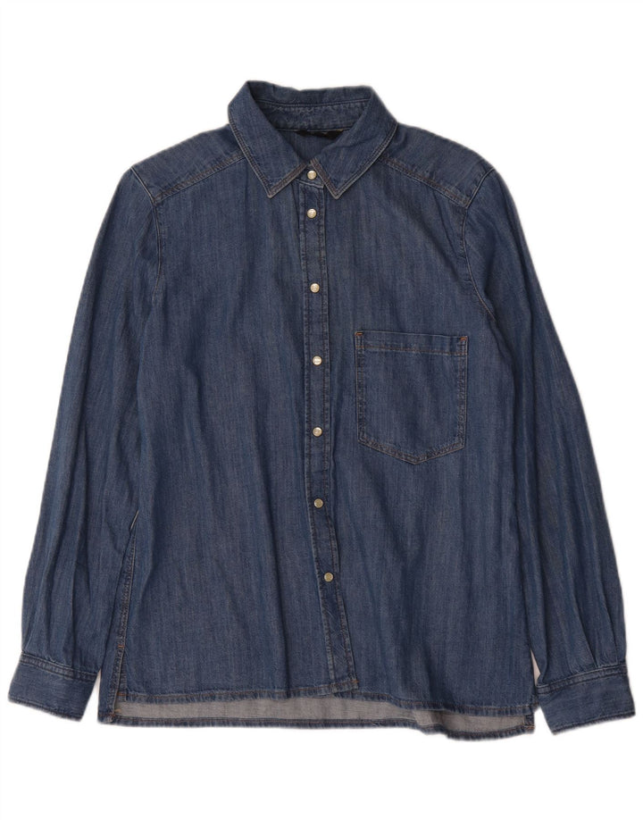 Camicia di jeans vintage da donna UK 16 grande blu