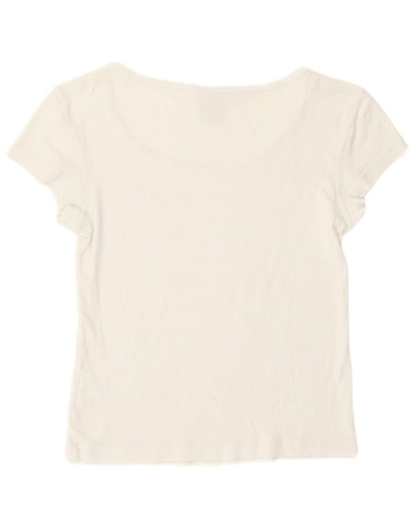 T-shirt grafica da donna Adidas Top UK 12 cotone bianco medio