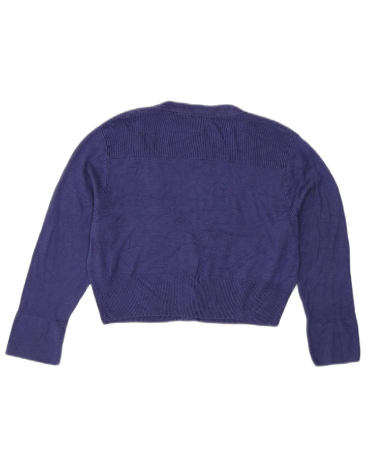 MARKS & SPENCER Womens Crop Cardigan Sweater UK 10 Small Purple