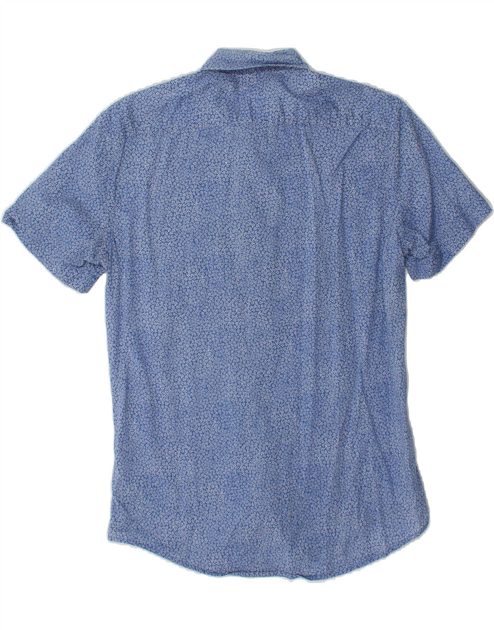 BENETTON Mens Short Sleeve Shirt Small Blue Floral Vintage Benetton and Second-Hand Benetton from Messina Hembry 