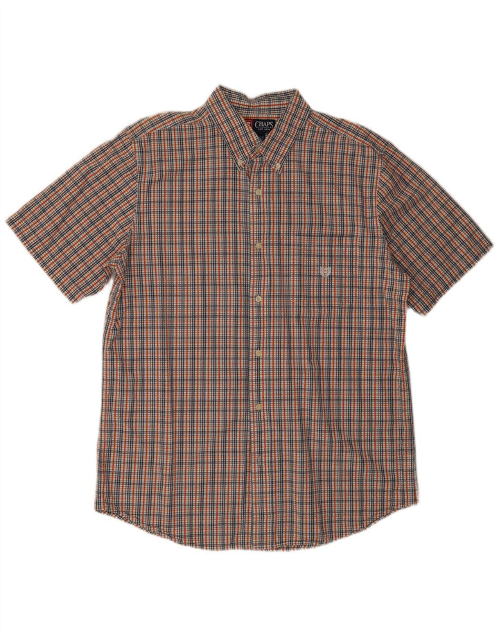 Chaps Ralph Lauren Camicia a maniche corte da uomo di grandi dimensioni in cotone a quadri multicolore