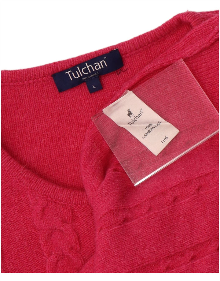 Maglione cardigan da donna TULCHAN UK 16 Lana d'agnello rosa grande