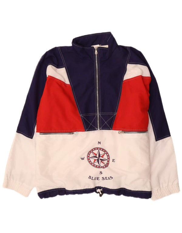 Giacca da ginnastica vintage da uomo con grafica UK 42 XL poliammide multicolore