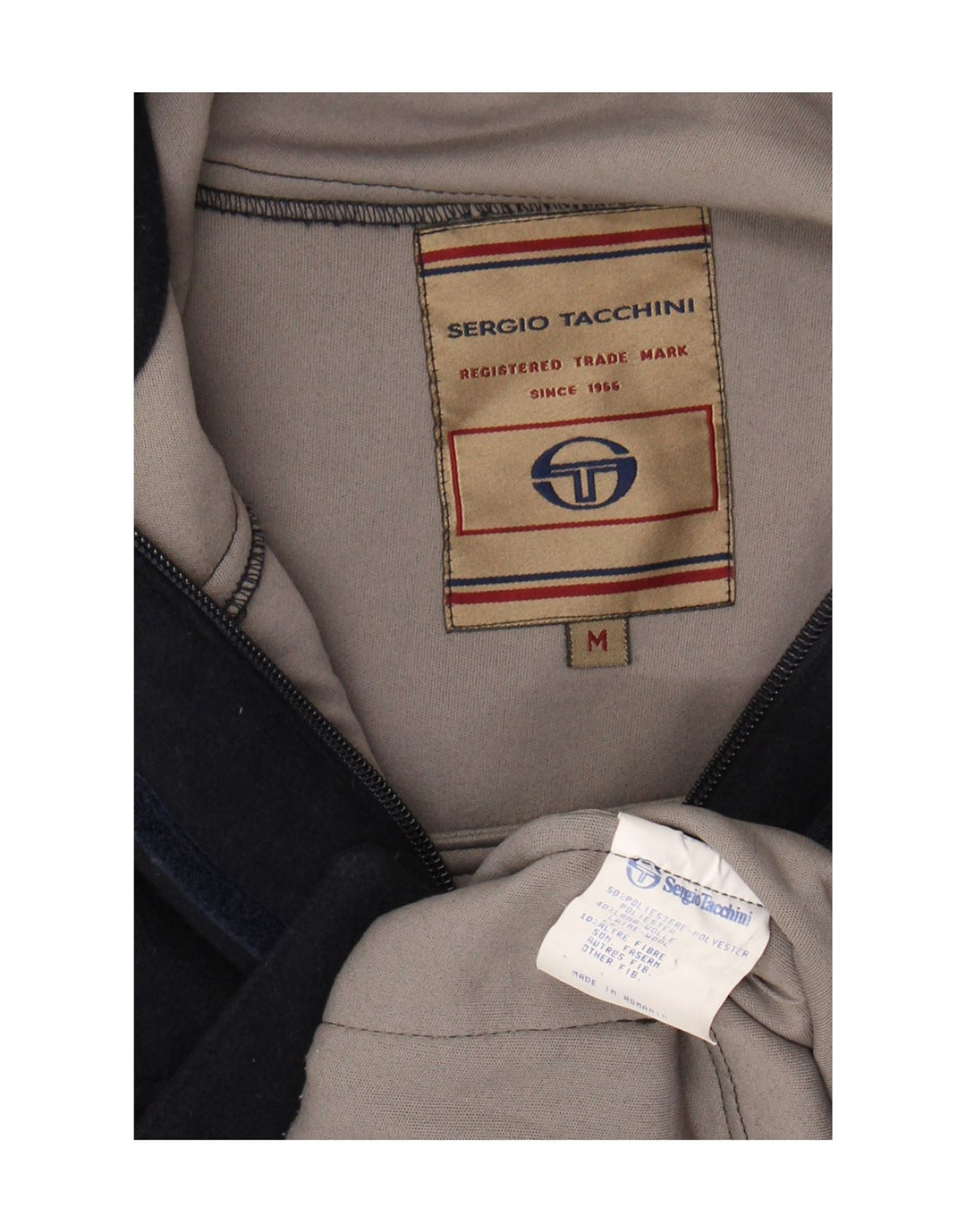 Cappotto giacca a vento da donna Sergio Tacchini UK 14 poliestere medio blu navy