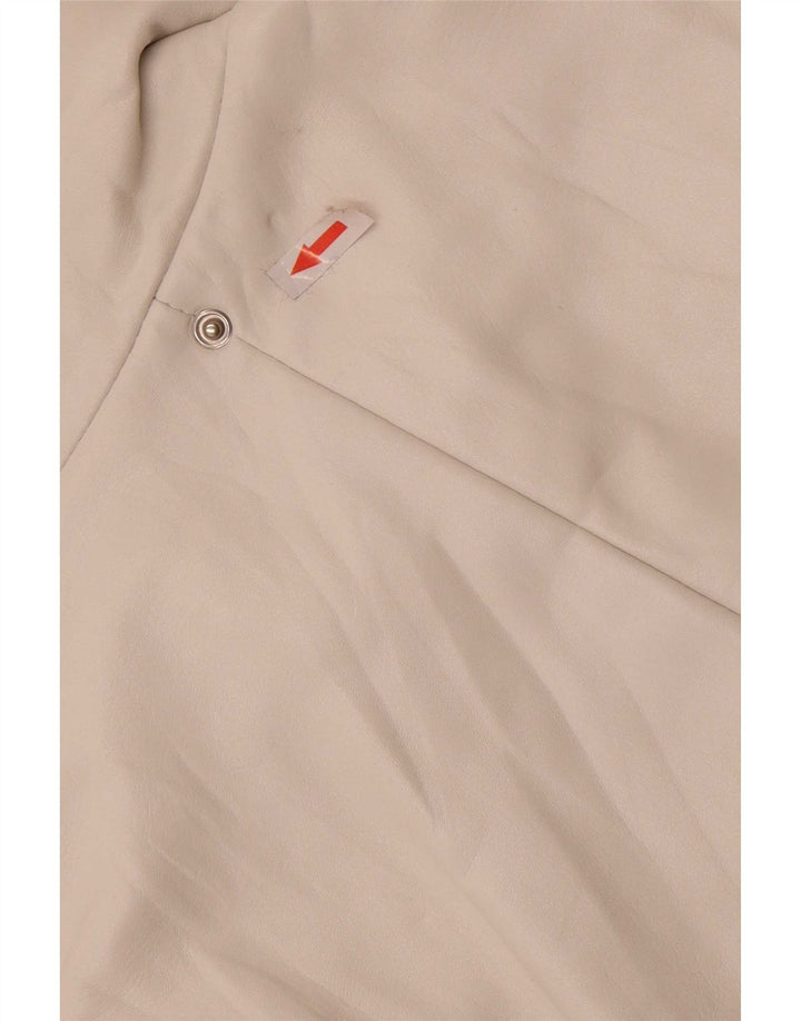 Giacca in pelle vintage da donna IT 44 bianca media