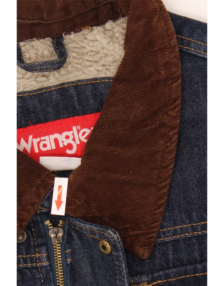 Giacca in denim Sherpa da uomo Wrangler UK 40 grande cotone blu