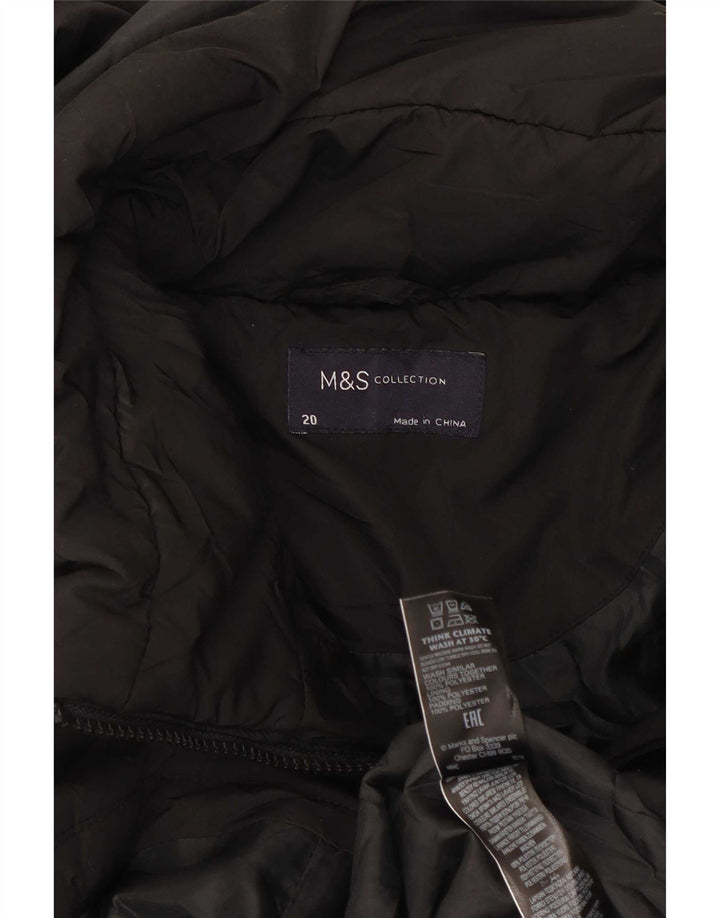 Cappotto imbottito con cappuccio da donna Marks & Spencer UK 20 2XL poliestere nero