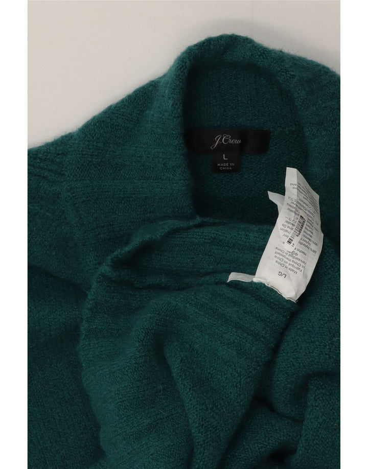 Maglione maglione collo alto da donna J. Crew UK 16 grande nylon verde