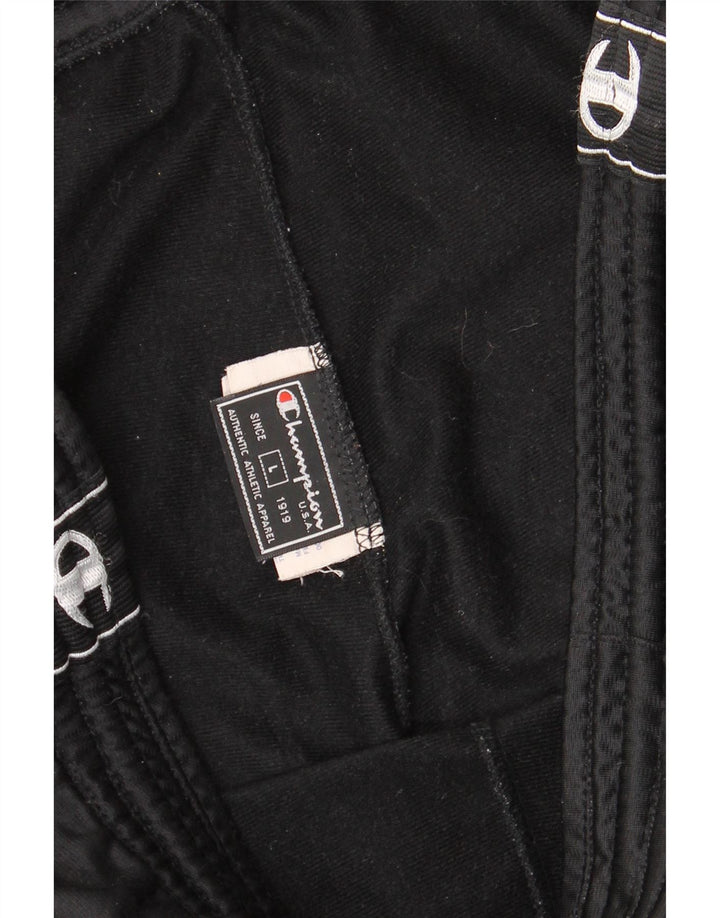 Pantaloni da tuta con grafica Champion da uomo, grandi, in poliestere nero