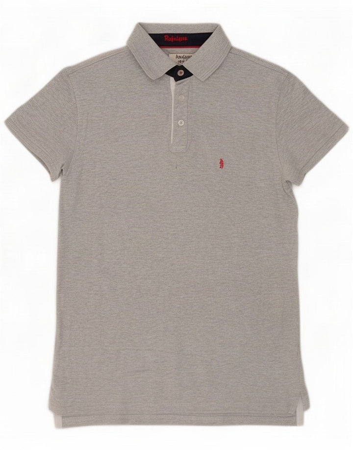 Polo da uomo Refrigue in cotone screziato grigio medio