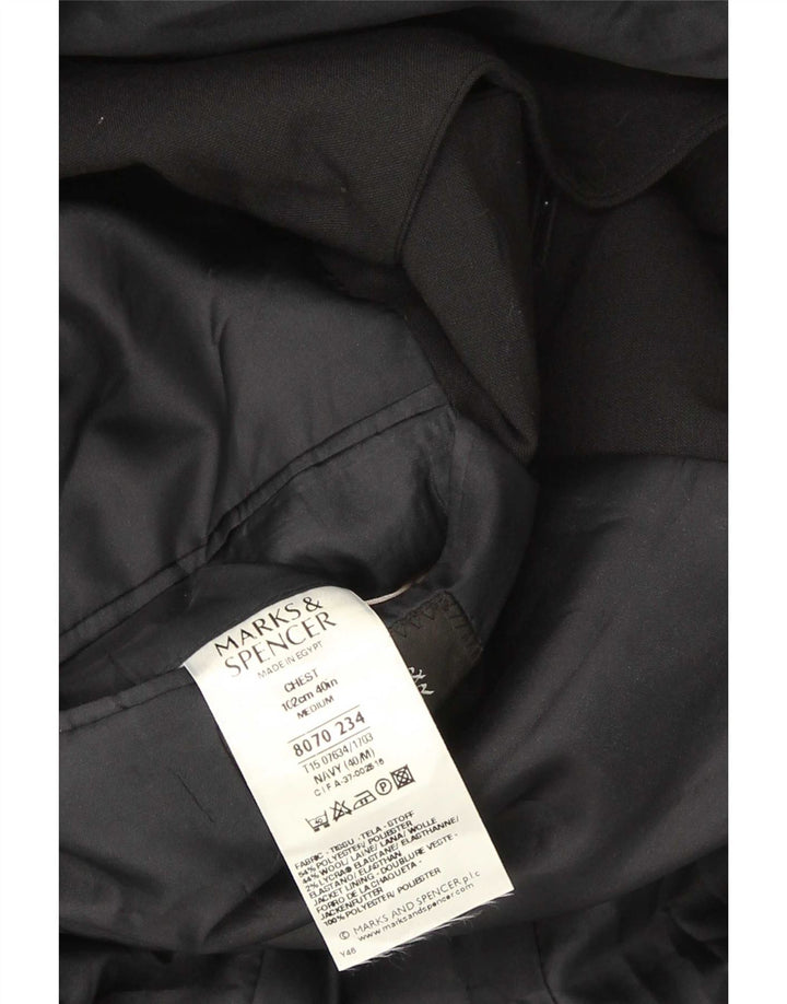 Marks & Spencer Giacca blazer a 3 bottoni da uomo UK 40 Poliestere nero medio