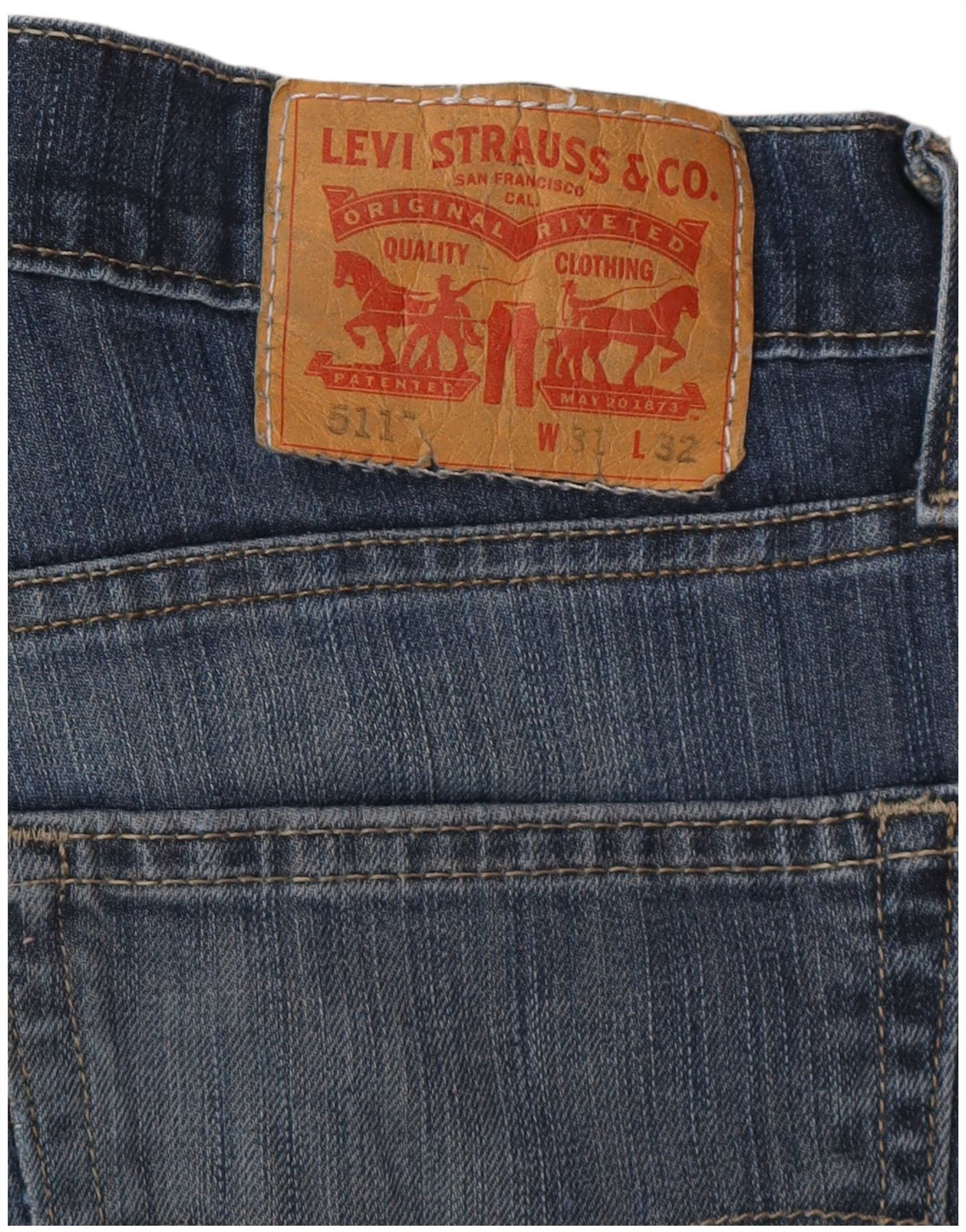Levi's Uomo 511 Slim Jeans W31 L32 Cotone Blu