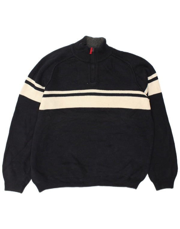 Maglione da uomo Marks & Spencer con zip e collo XL in cotone color block nero