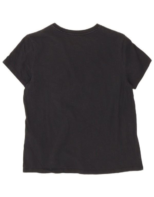Levi's T-shirt grafica da donna Top UK 10 Piccolo cotone nero con stampa animalier