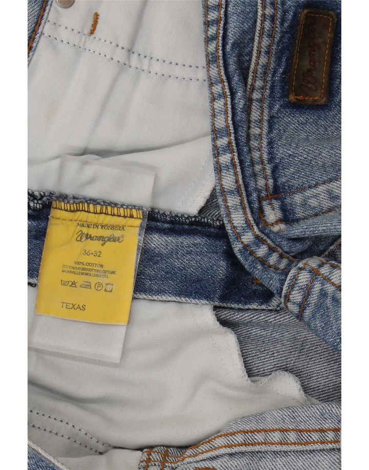 Jeans dritti Wrangler da uomo Texas invecchiati W36 L32 cotone blu