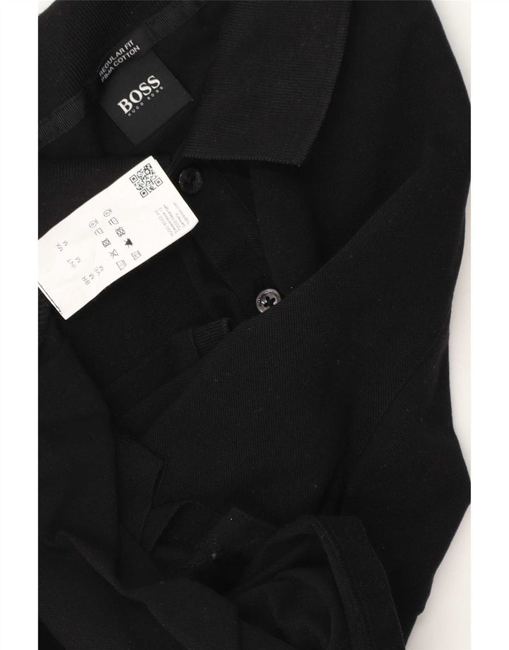 Polo Hugo Boss da uomo vestibilità regolare in cotone nero medio
