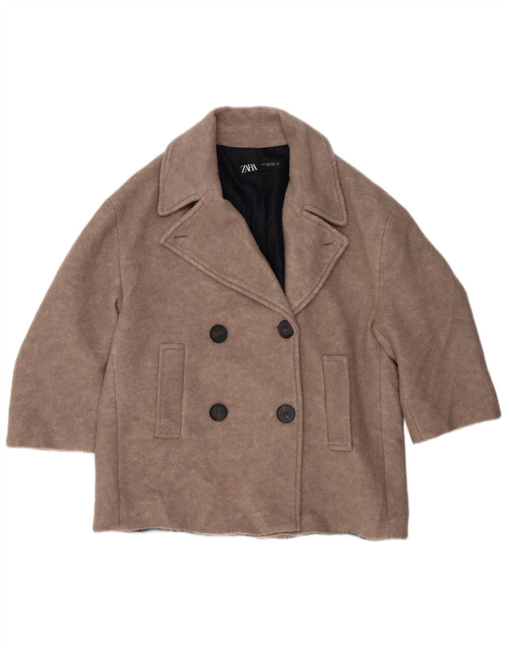 Cappotto da caban oversize da donna ZARA UK 14 Grigio medio