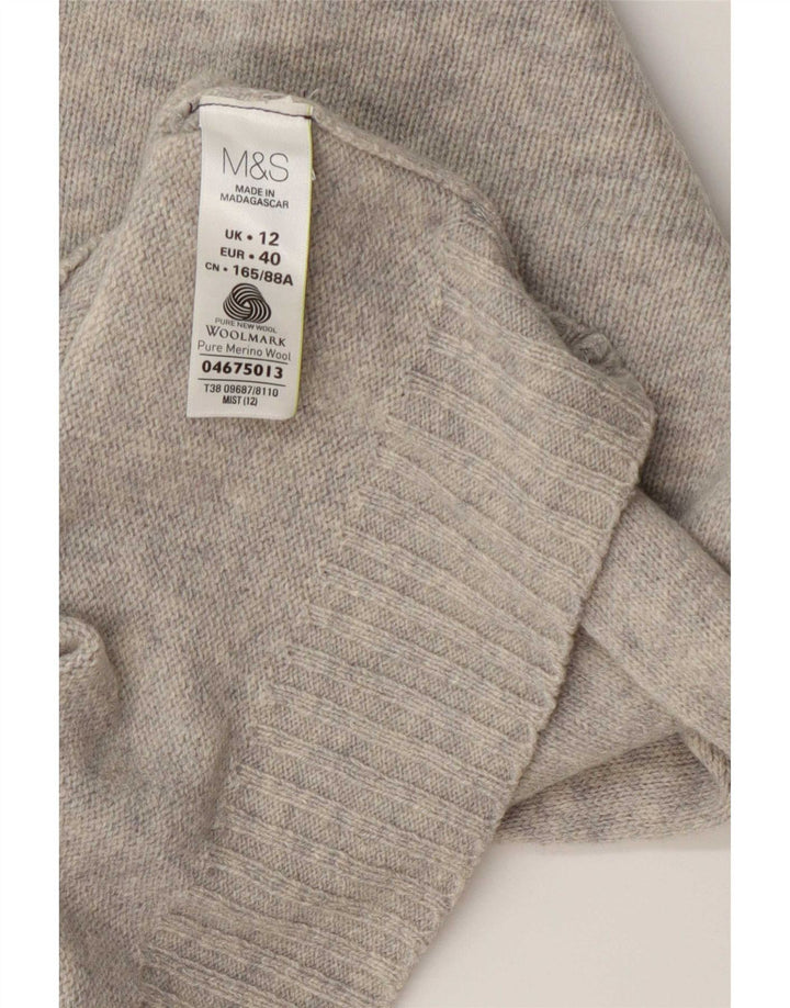 Maglione maglione con scollo a barca da donna Marks & Spencer UK 12 Blu medio screziato