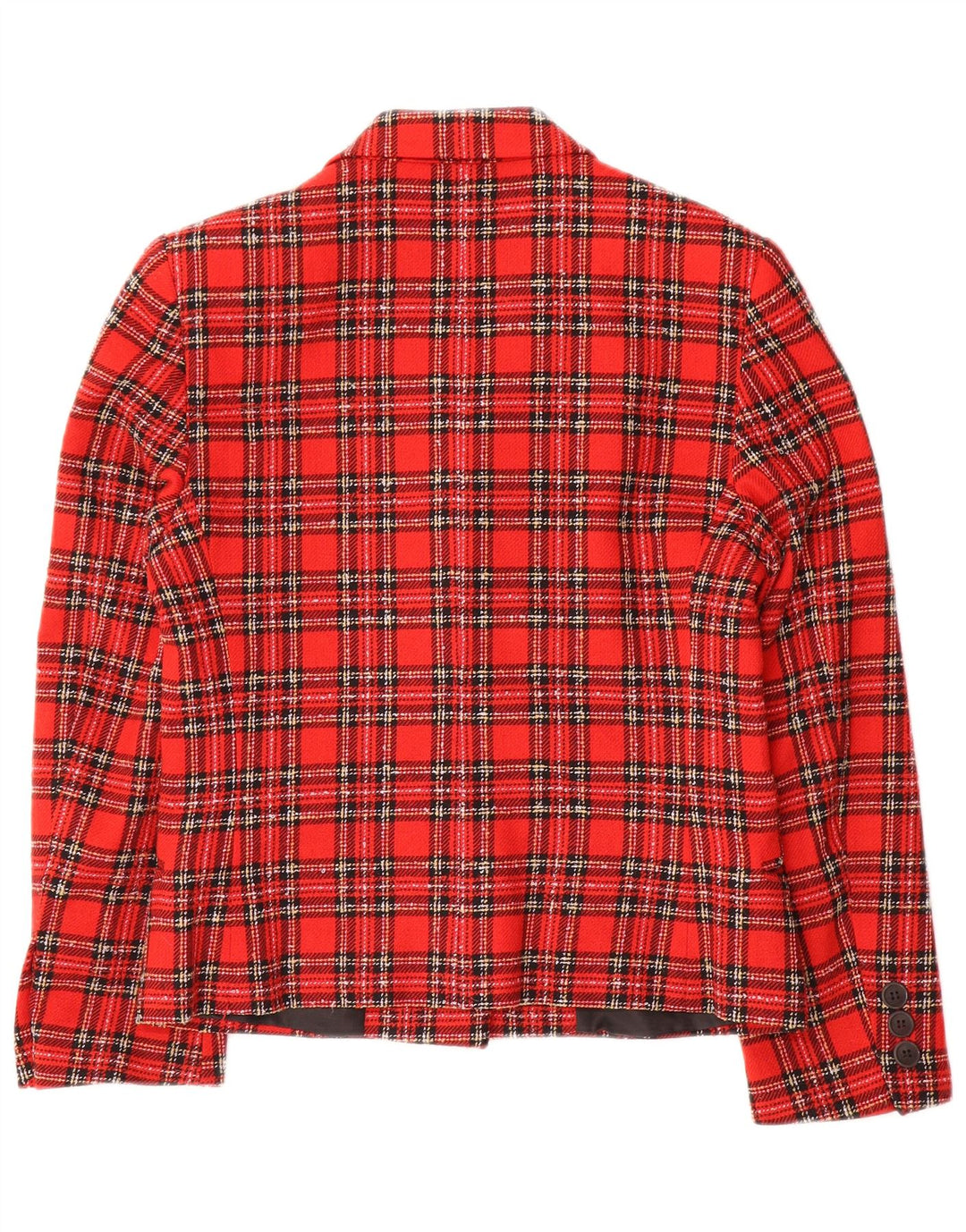 Giacca Blazer a 3 Bottoni Momenti da Donna IT 40 Piccolo Plaid Rosso in Lana