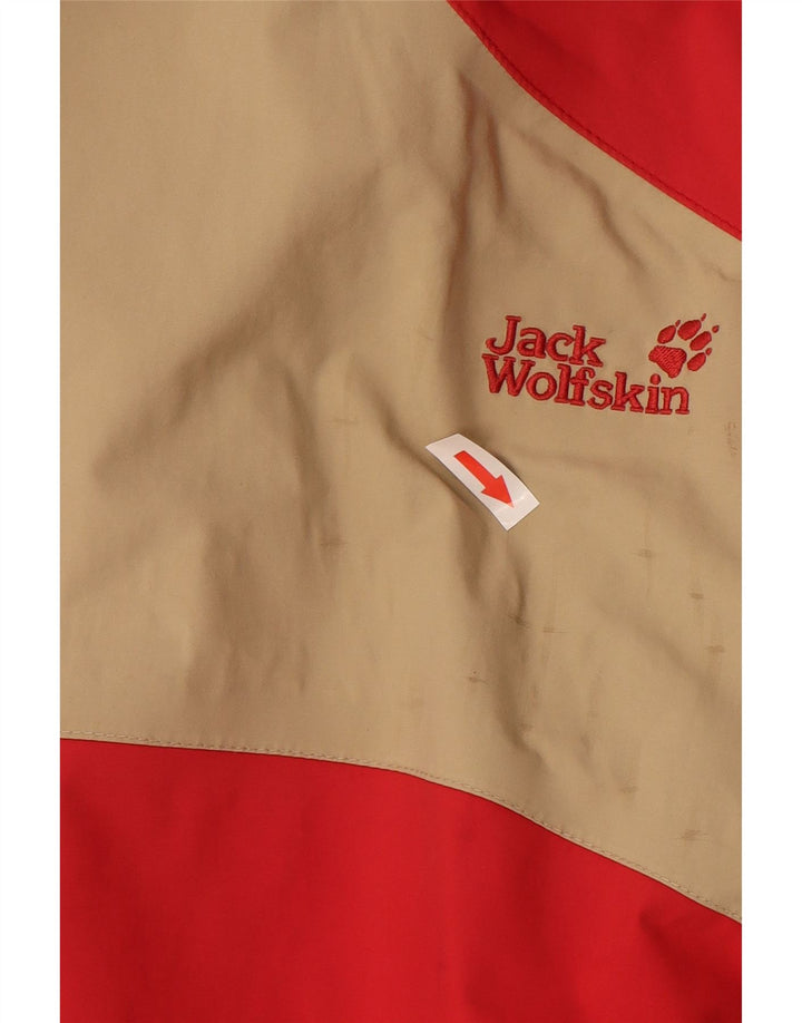Giacca antipioggia da donna a vestibilità ampia Jack Wolfskin UK 12 Medium Red Colourblock
