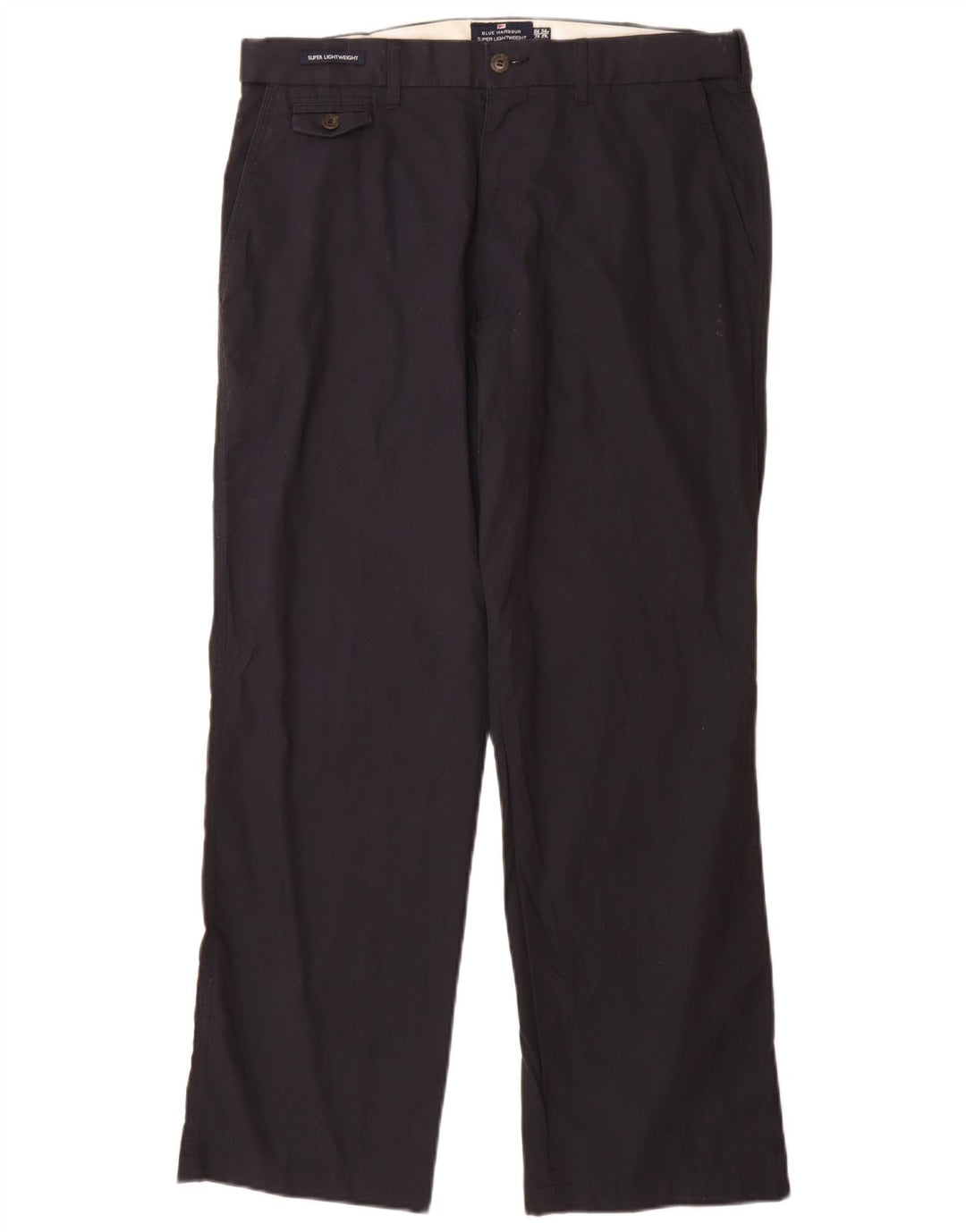 MARKS & SPENCER Pantaloni chino da uomo blu Harbour W34 L29 Blu navy