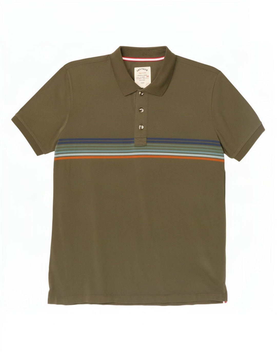 Polo da uomo Fat Face XL in cotone a righe kaki