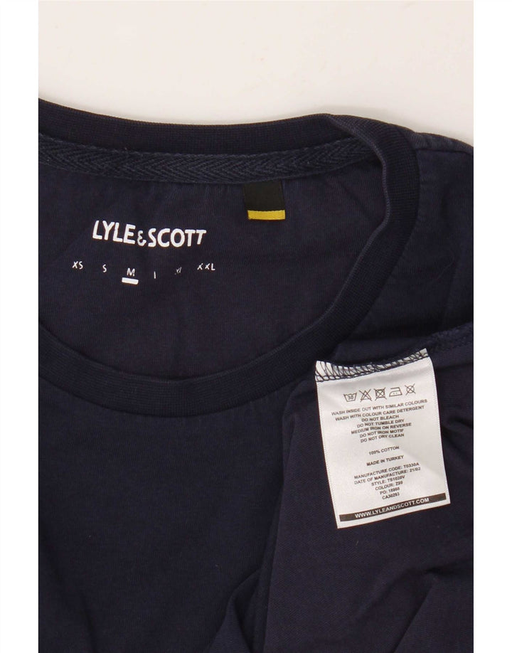 T-shirt grafica da uomo Lyle & Scott Top in cotone blu navy medio