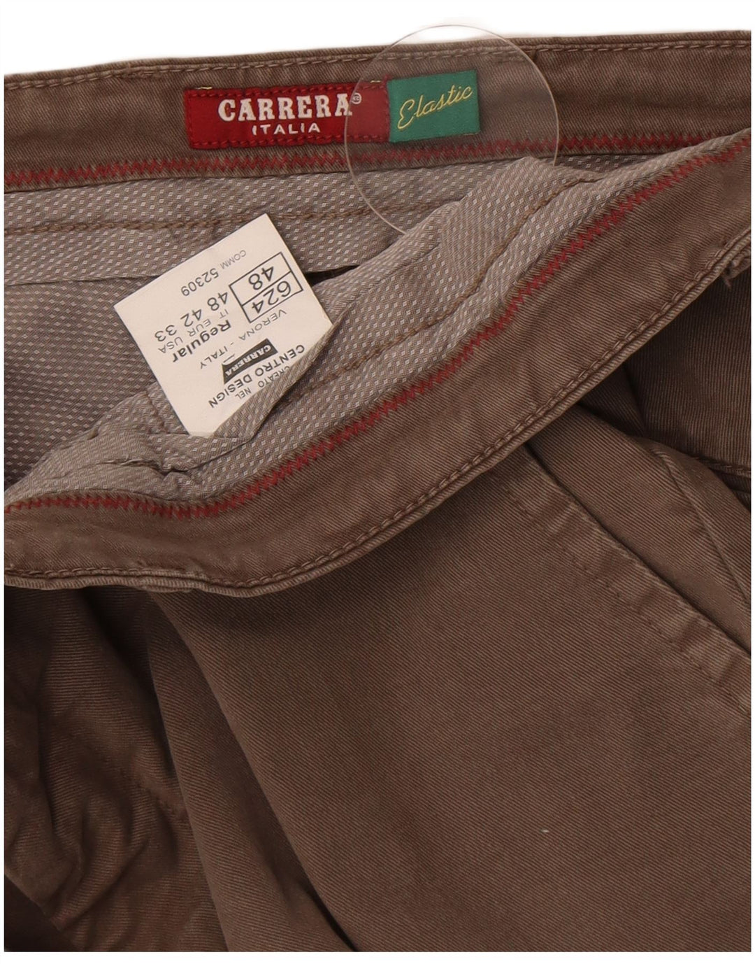 Pantaloni chino slim da uomo Carrera IT 48 medio W33 L31 cotone grigio