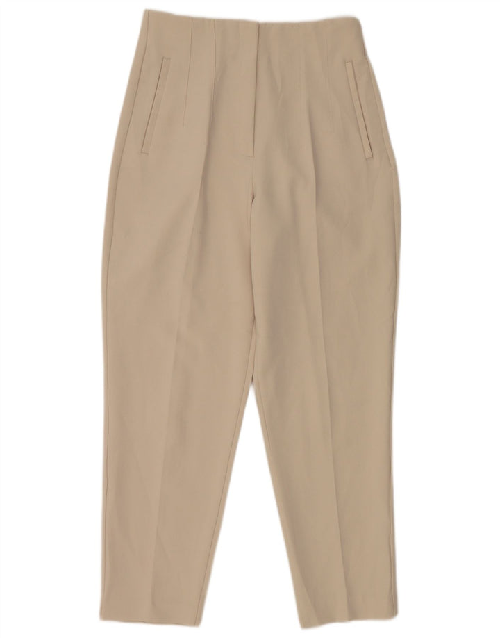 Pantaloni da abito affusolati da donna Zara medi W28 L26 poliestere bianco sporco