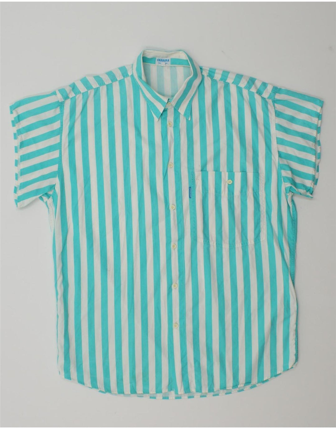 Camicia a maniche corte da uomo Carrera a righe blu medio