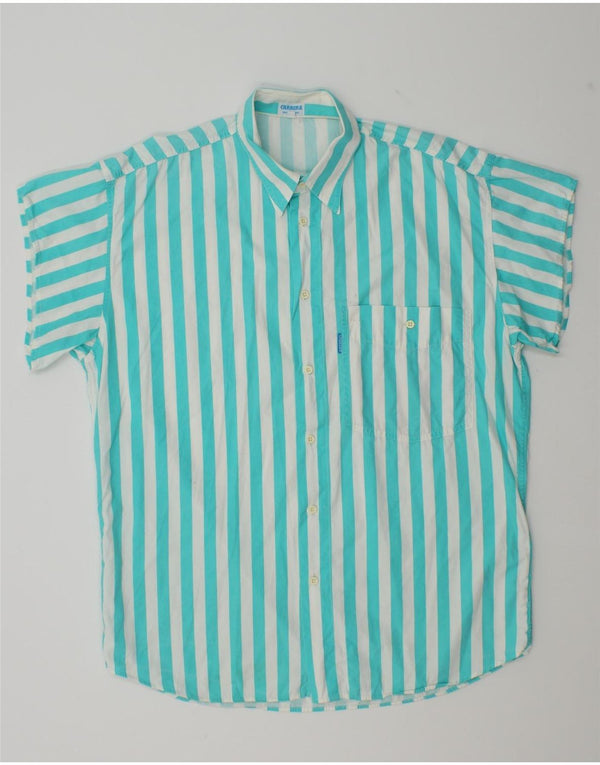 Camicia a maniche corte da uomo Carrera a righe blu medio