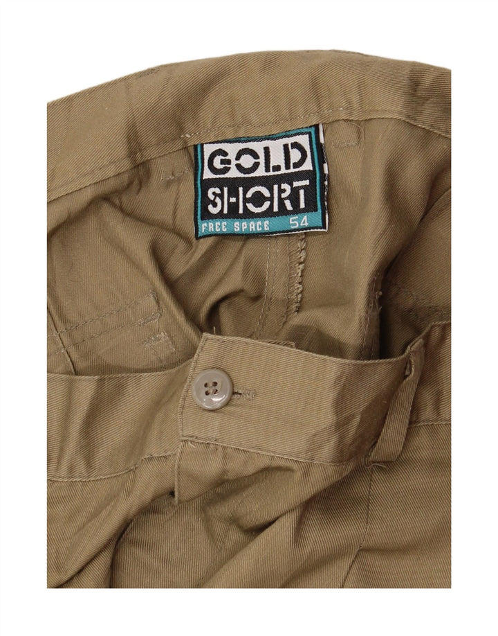 Pantaloncini chino con ancoraggio da uomo vintage IT 54 2XL W36 Poliestere beige