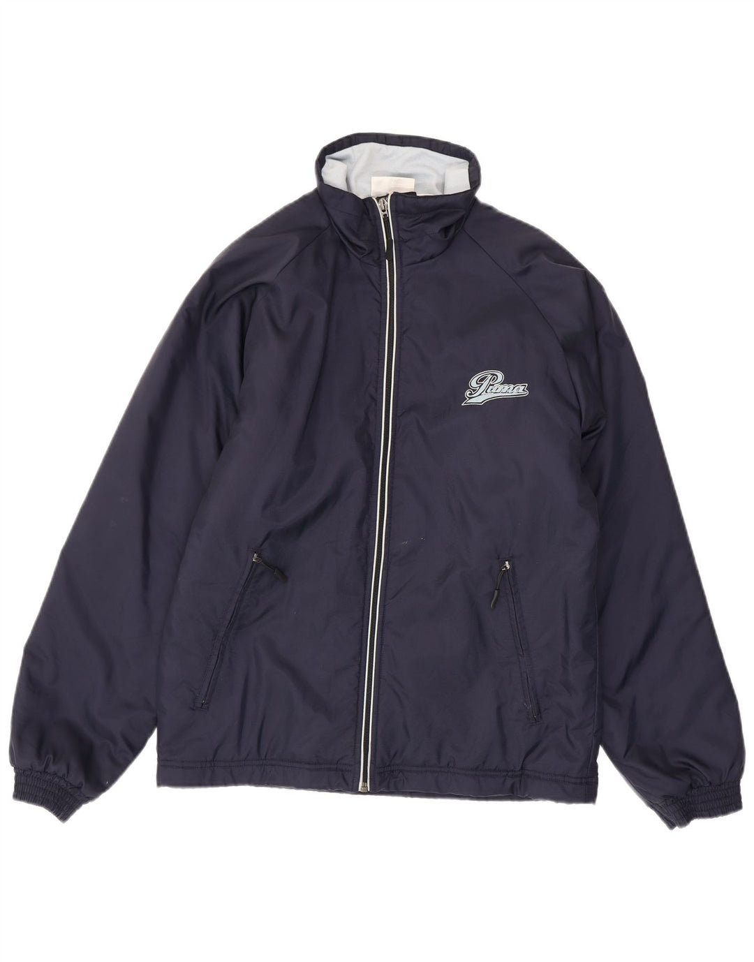 Giacca da ginnastica da uomo Puma Small in nylon blu navy