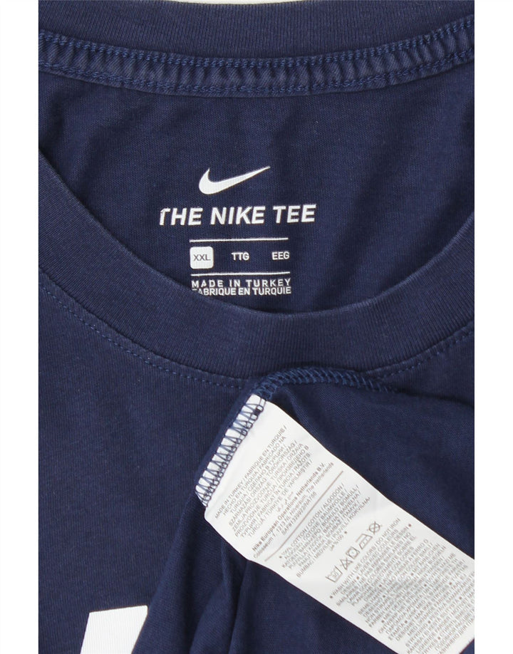 T-shirt grafica da uomo Nike Top 2XL cotone blu navy