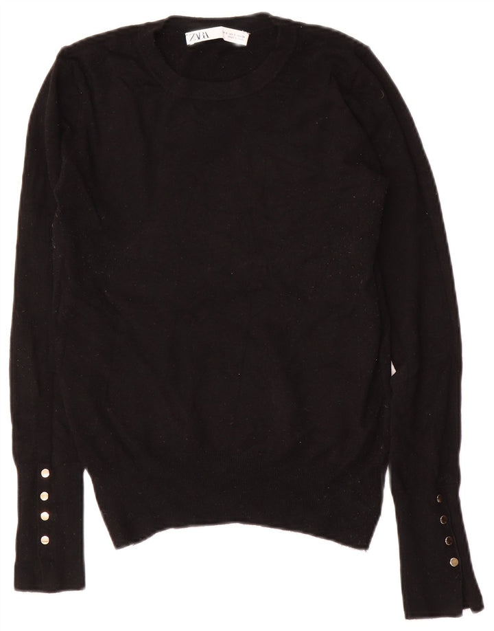 Maglione maglione girocollo da donna Zara UK 10 piccolo nero