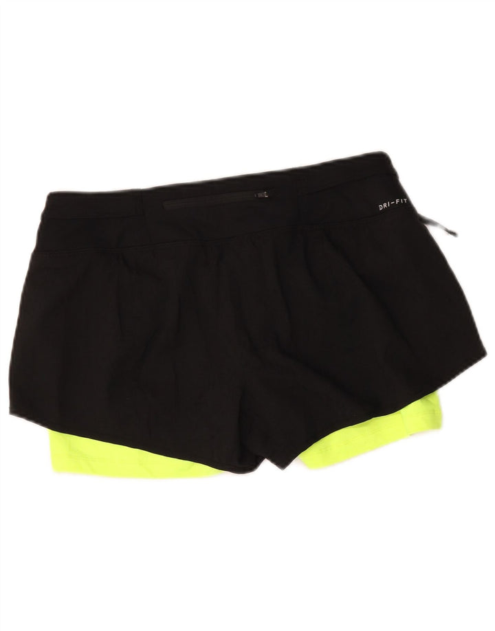 Pantaloncini sportivi Nike Dri Fit da donna UK14 Medium Black Colourblock