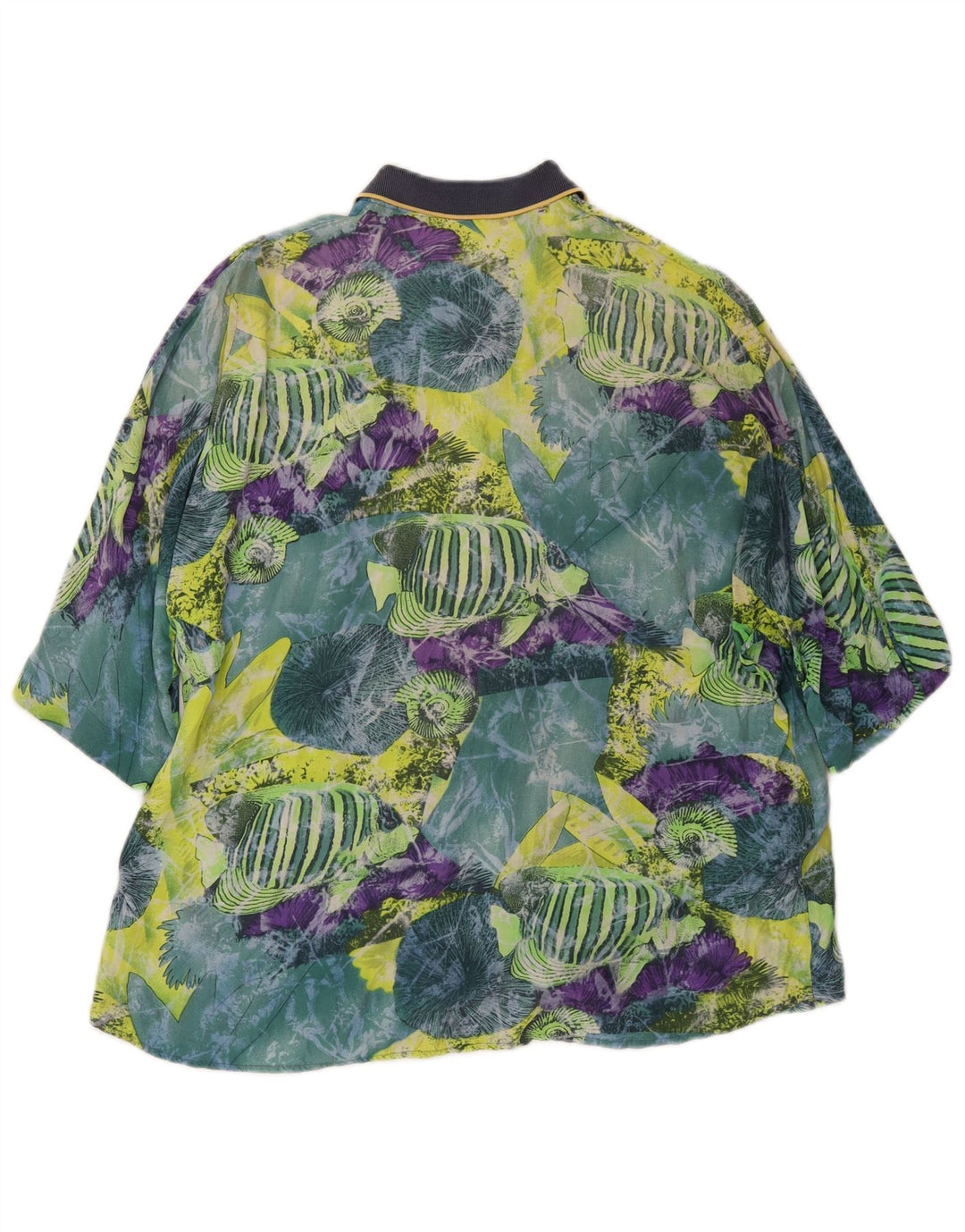 CARREL Camicia a maniche corte da uomo con motivo astratto piccolo multicolore