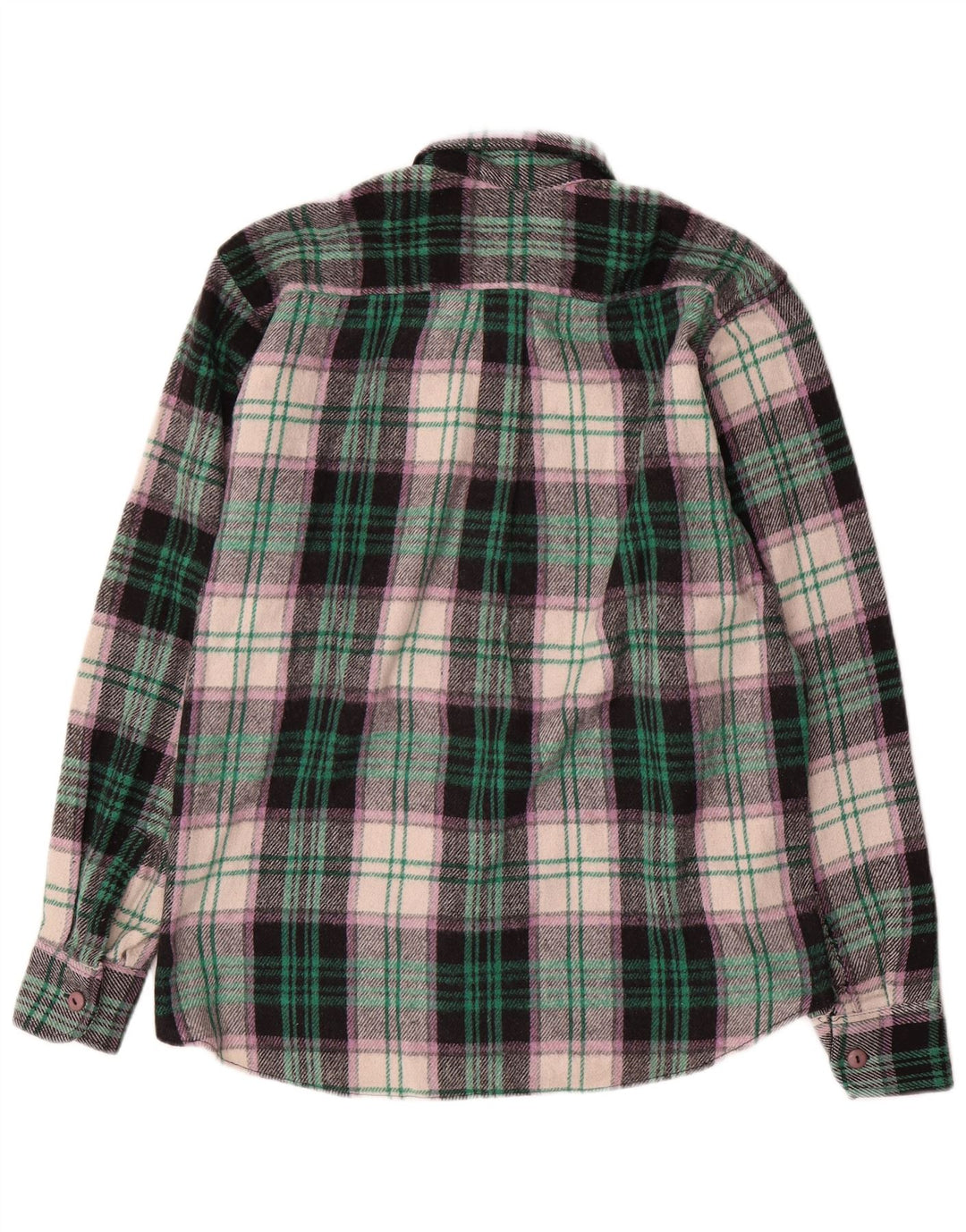 Camicia vintage da uomo in flanella di lana a quadri multicolore media