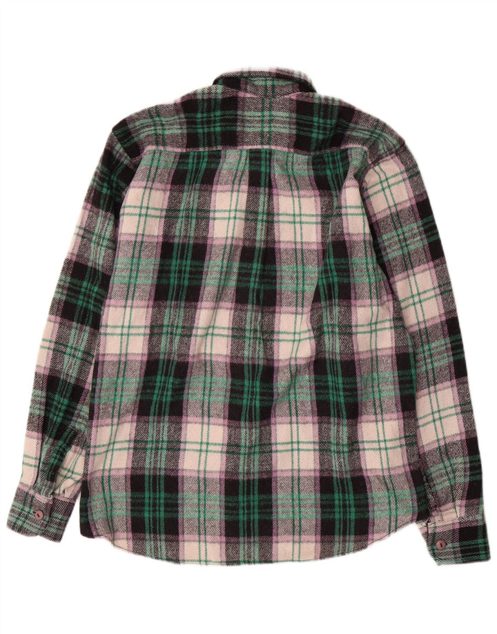 Camicia vintage da uomo in flanella di lana a quadri multicolore media