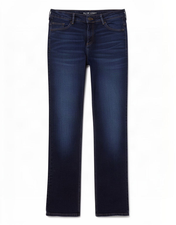 Jeans bootcut slim da donna Marks & Spencer UK 14 Large W34 L32 Blu navy