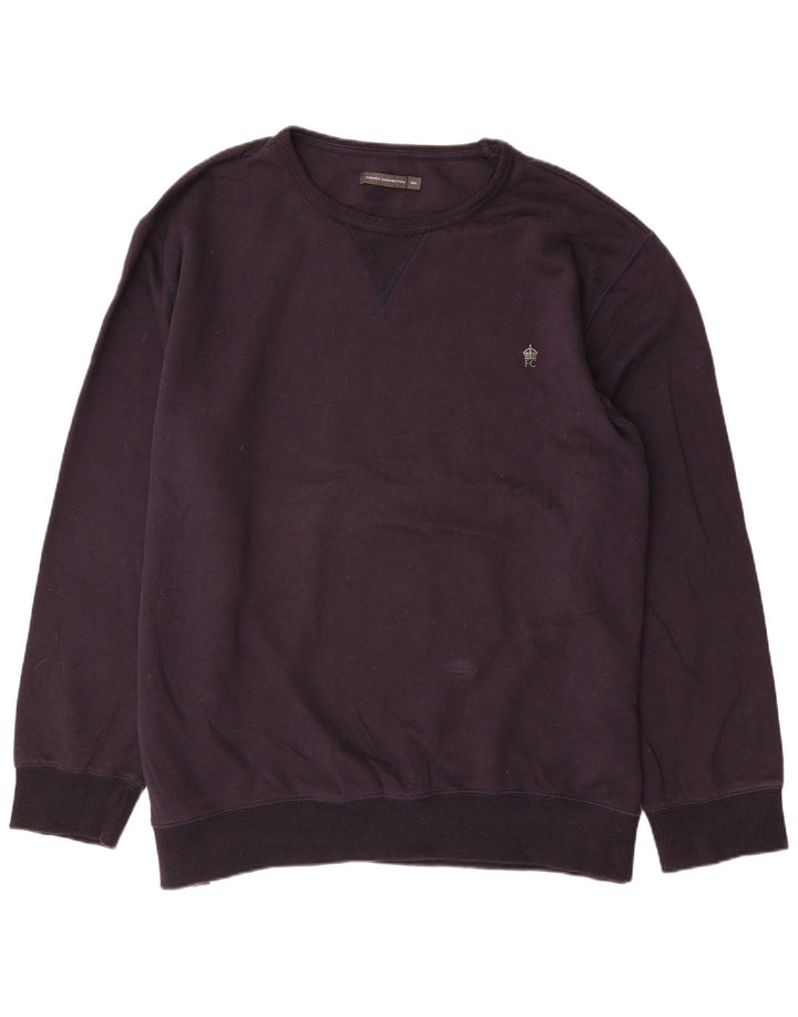 Felpa da uomo French Connection Maglione 5XL Cotone blu navy