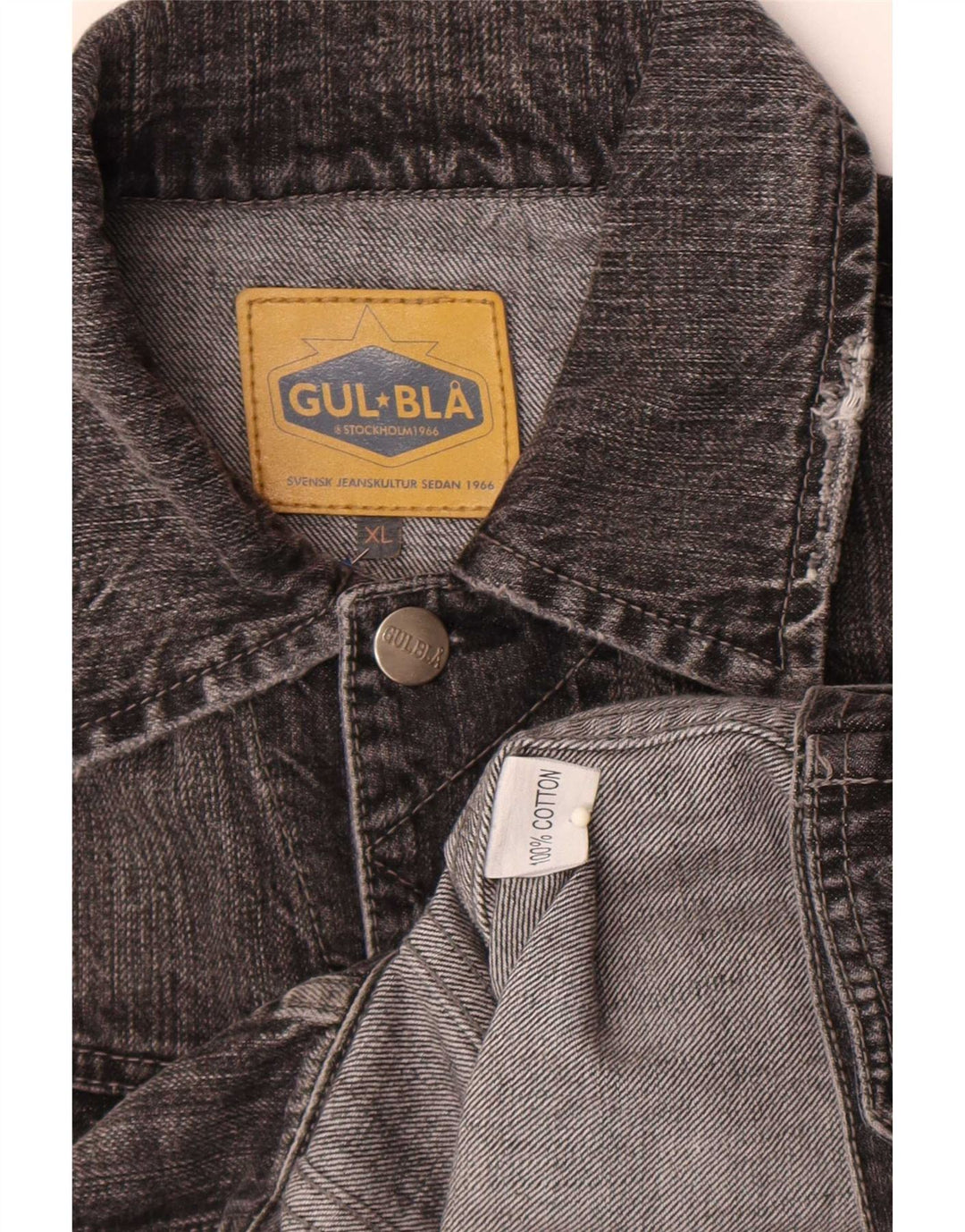 Giacca di jeans vintage da uomo UK 42 XL in cotone nero