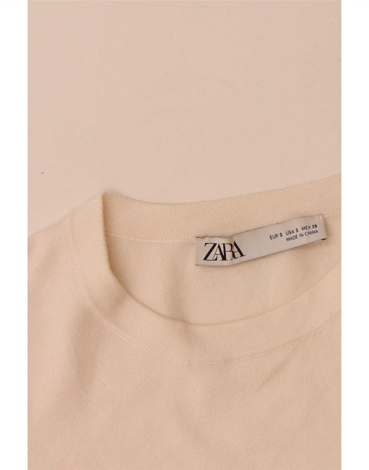 Maglione maglione con scollo a barca da donna Zara UK 10 piccolo bianco